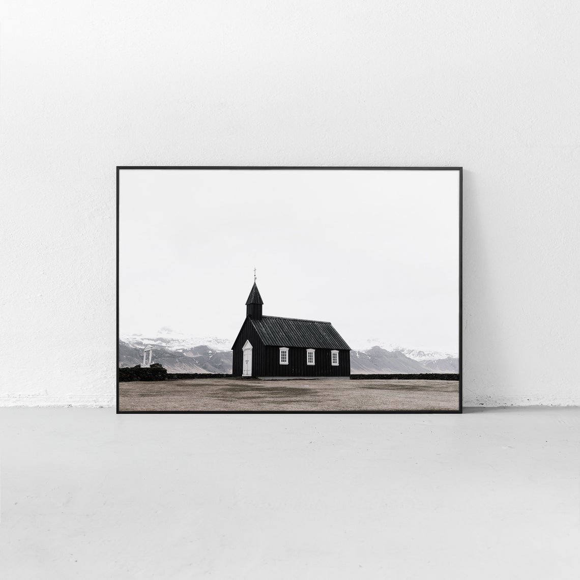 Minimalist Church Art Print in Iceland